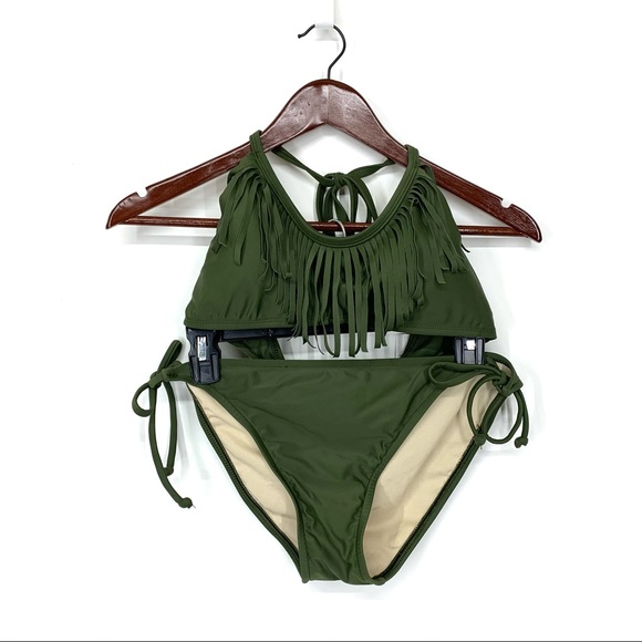 The Bikini Lab Other - The Bikini Lab Two Piece Swimsuit Fringe Halter XL